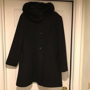 Women’s black Forecaster wool car coat